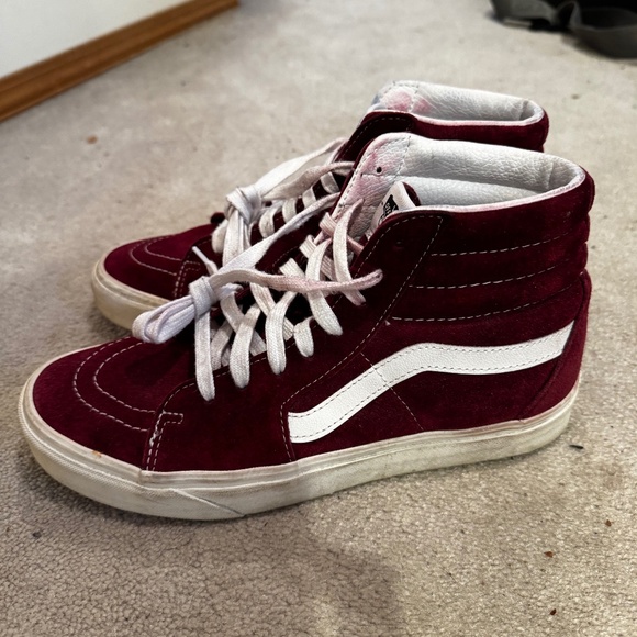 Sk8 Hi Vans Red Suede Men’s 9.5 M - Picture 1 of 5